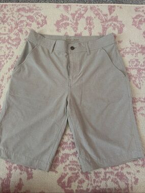 Men's Light Gray Flat-Front Shorts